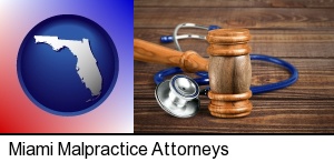 Miami, Florida - a gavel and a stethoscope