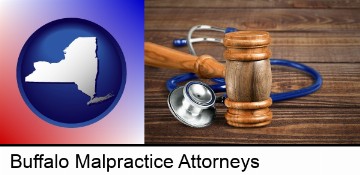 a gavel and a stethoscope in Buffalo, NY